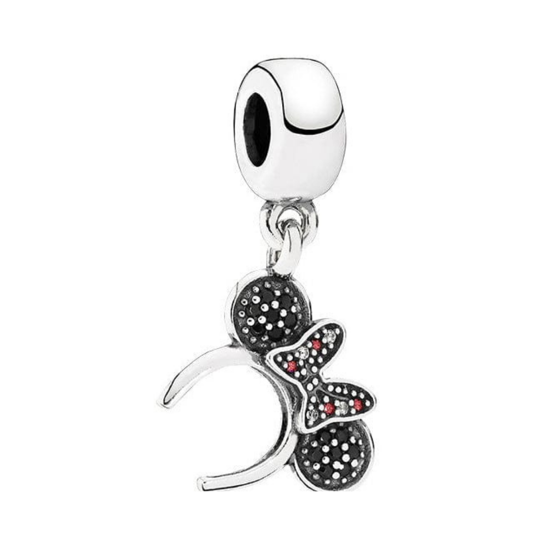 Disney Minnie Mouse Black Headband Dangle Charm