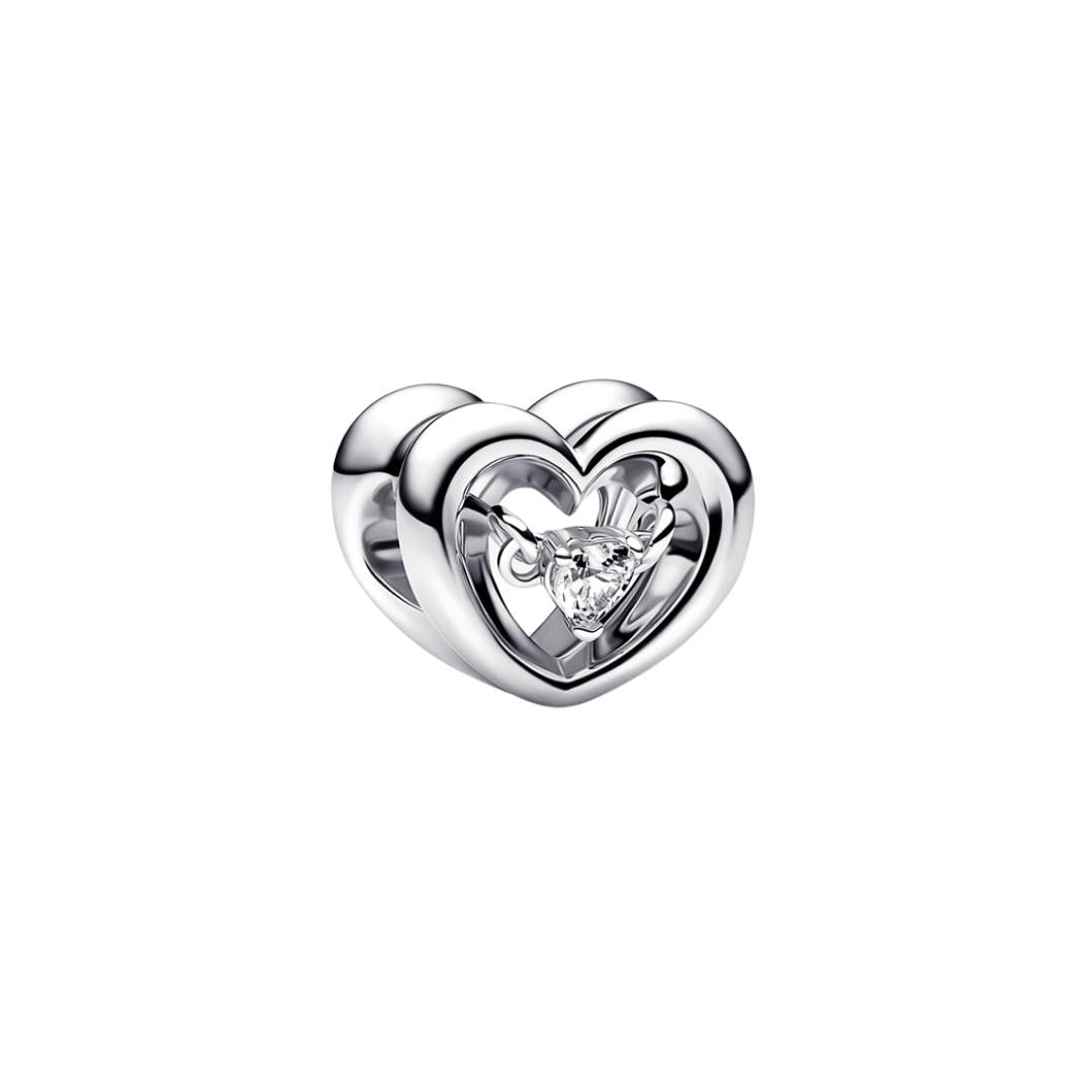 Sparkling Floating Heart Charm