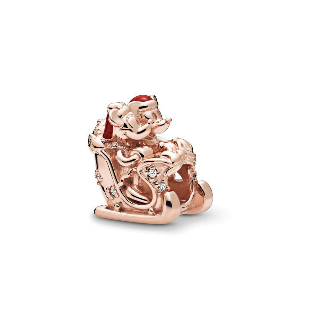 Disney Mickey and Minnie Christmas Sleigh Charm