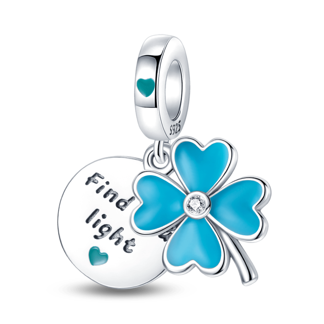 Glow Four Leaf Clover Dangle Charm