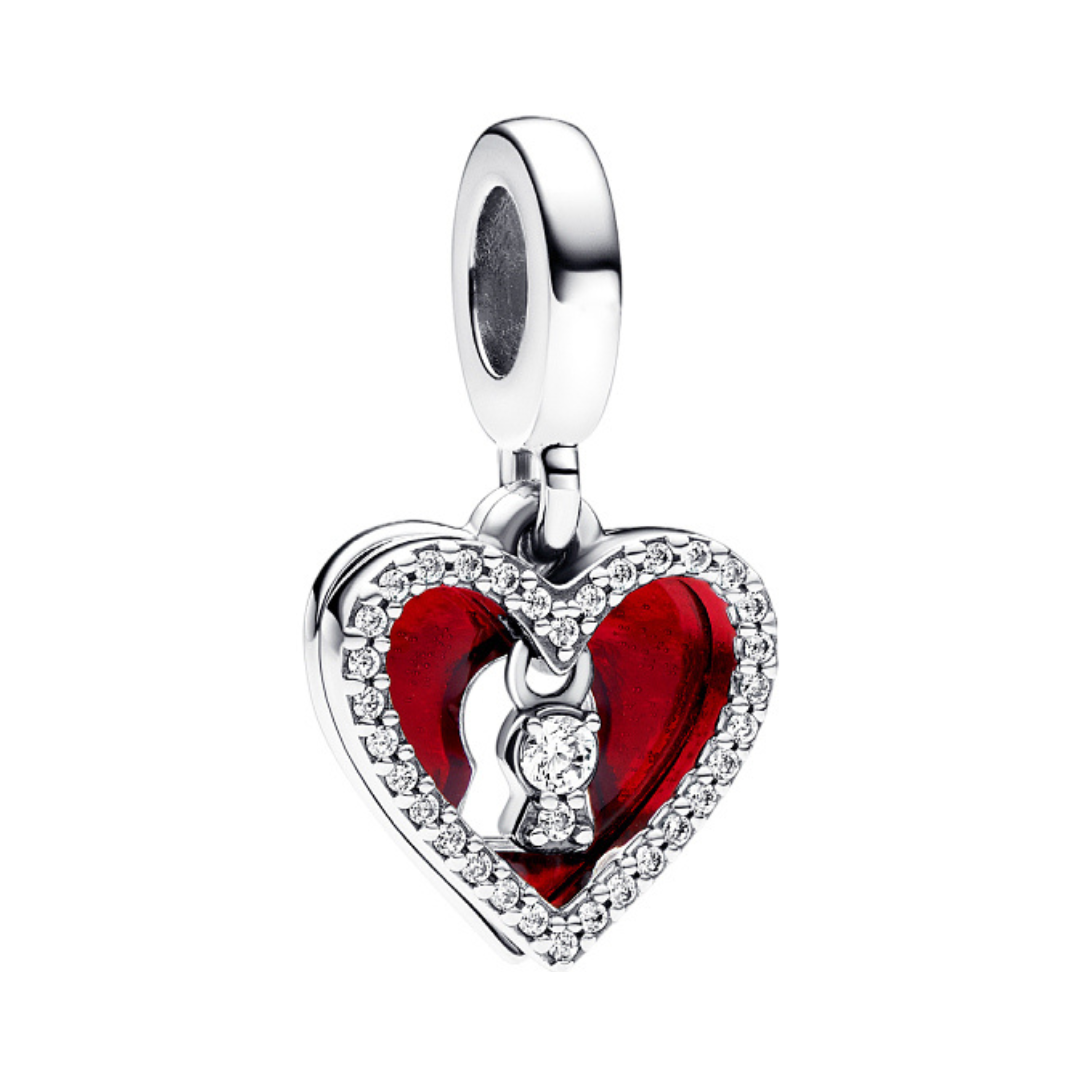 Locked in Love Heart Dangle Charm