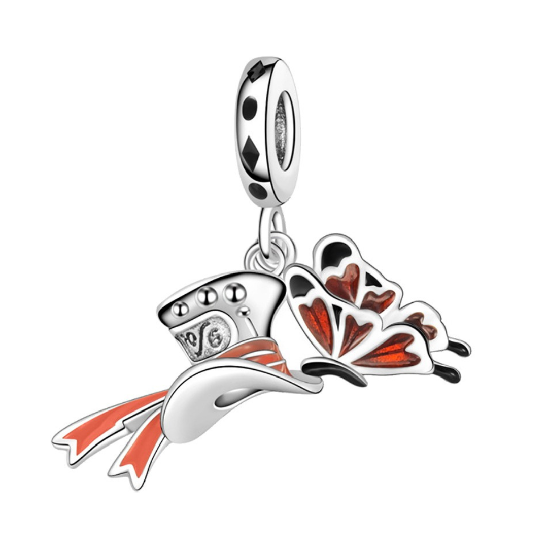 Disney Alice in Wonderland Mad Hatter Hat Dangle Charm