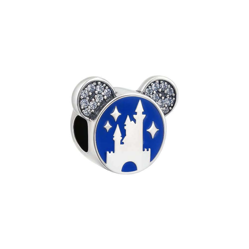 Disney Blue Enamel Castle Circle Charm
