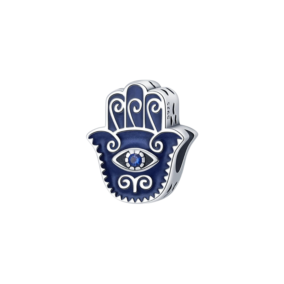 Midnight Blue Hamsa Hand Evil Eye Charm