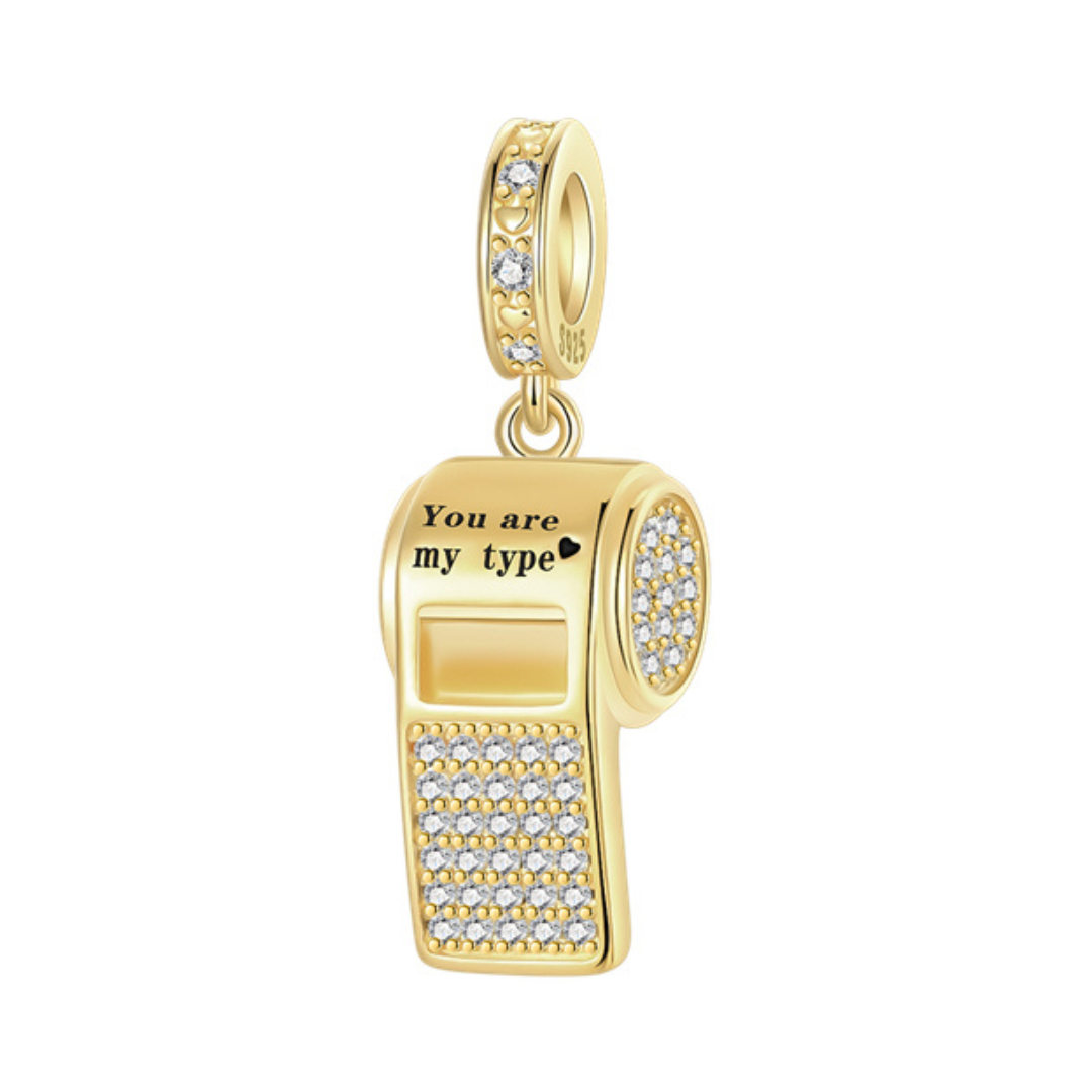 Golden Whistle Dangle Charm