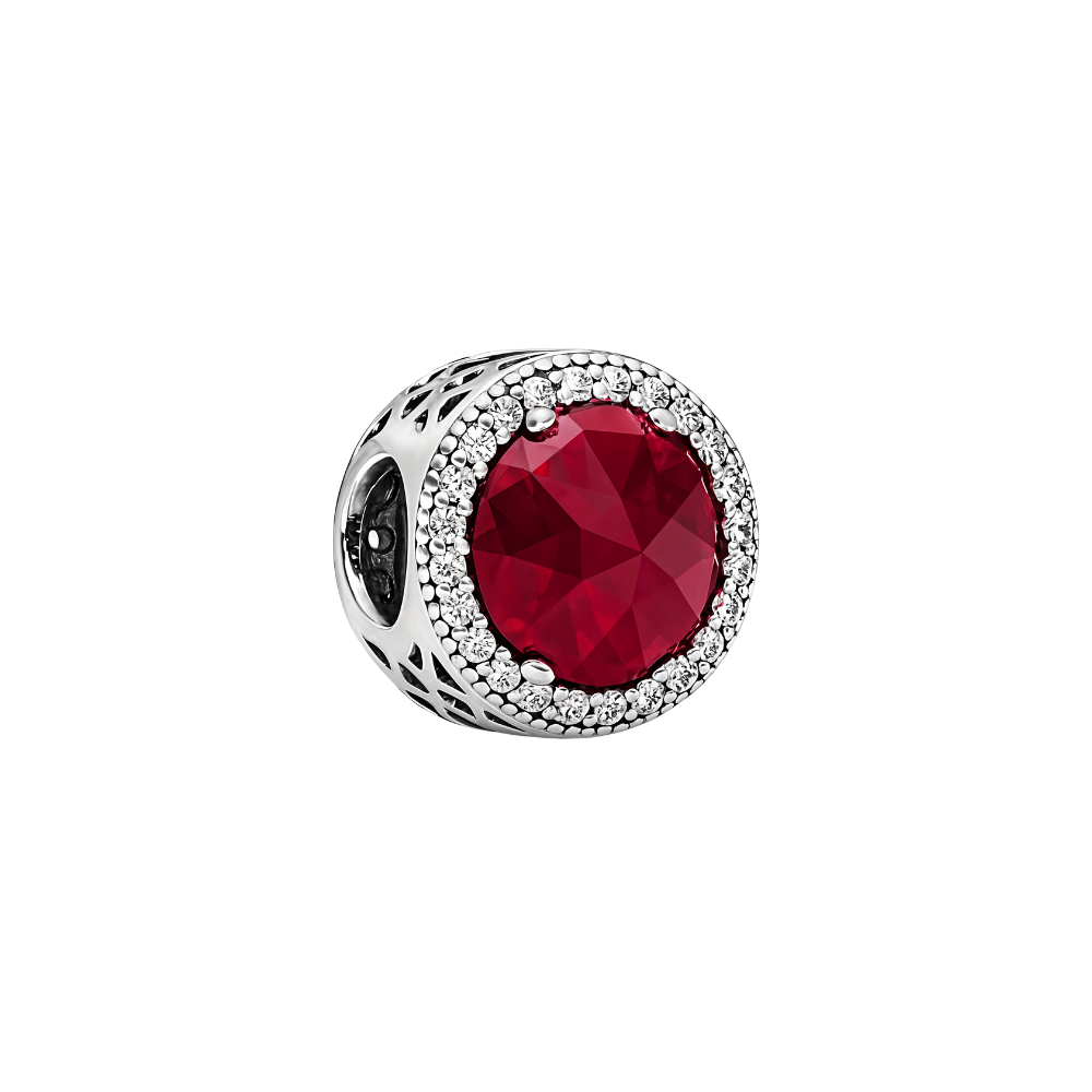 Radiant Ruby Halo Sparkle Charm