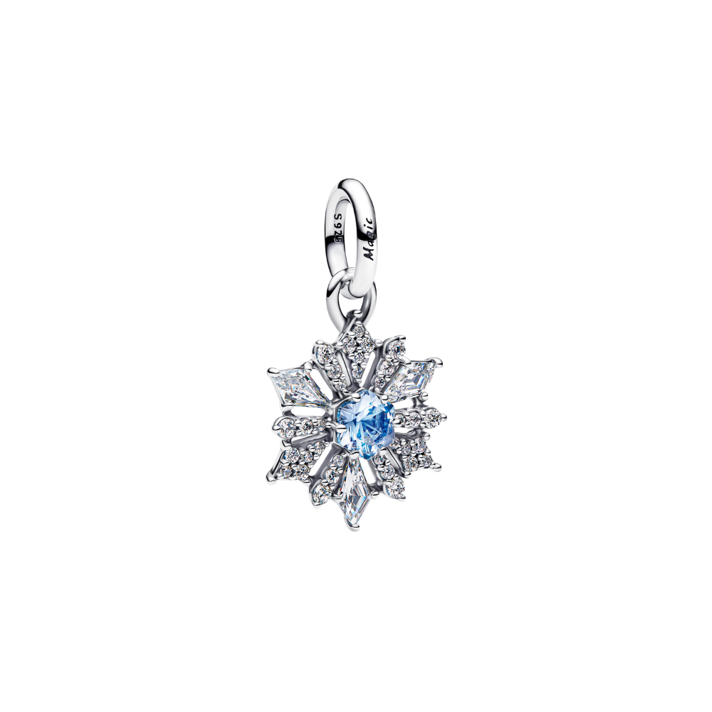 Blue Crystal Snowflake Dangle Charm