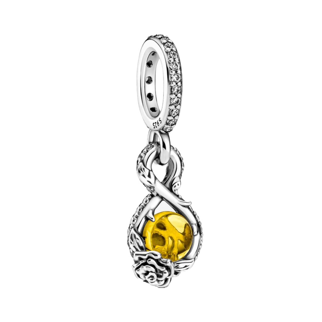 Disney Beauty and the Beast Belle Infinity Rose Dangle Charm