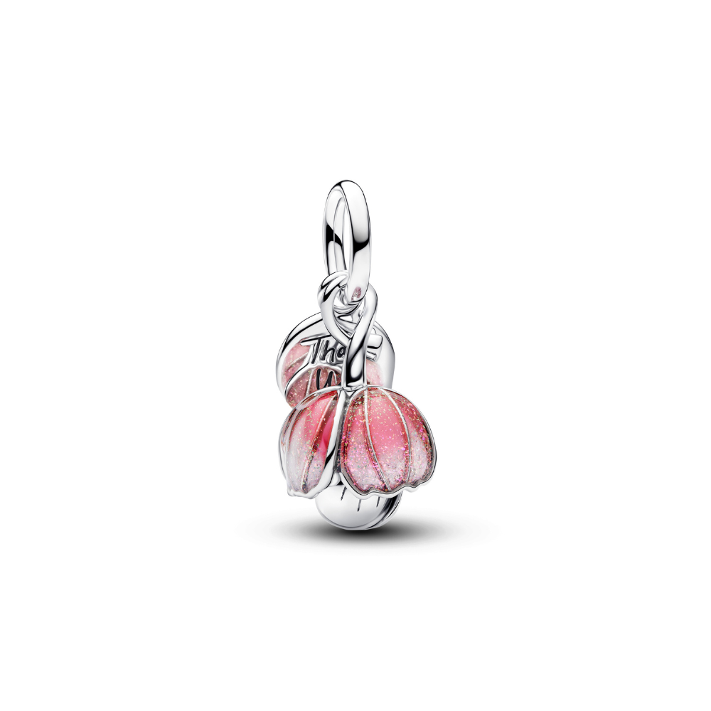 Pink Blooming Flower Dangle Charm