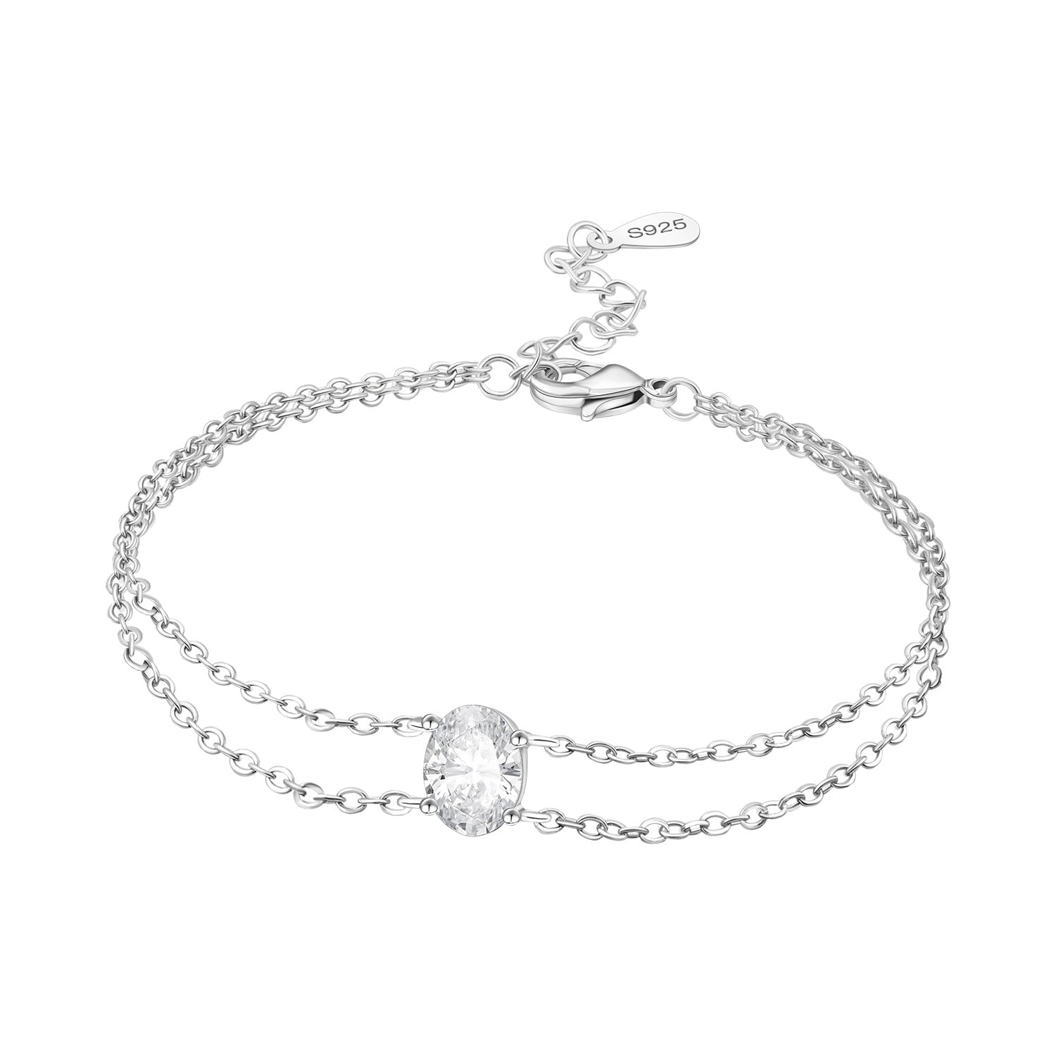 Large Diamond Double Layer Bracelet