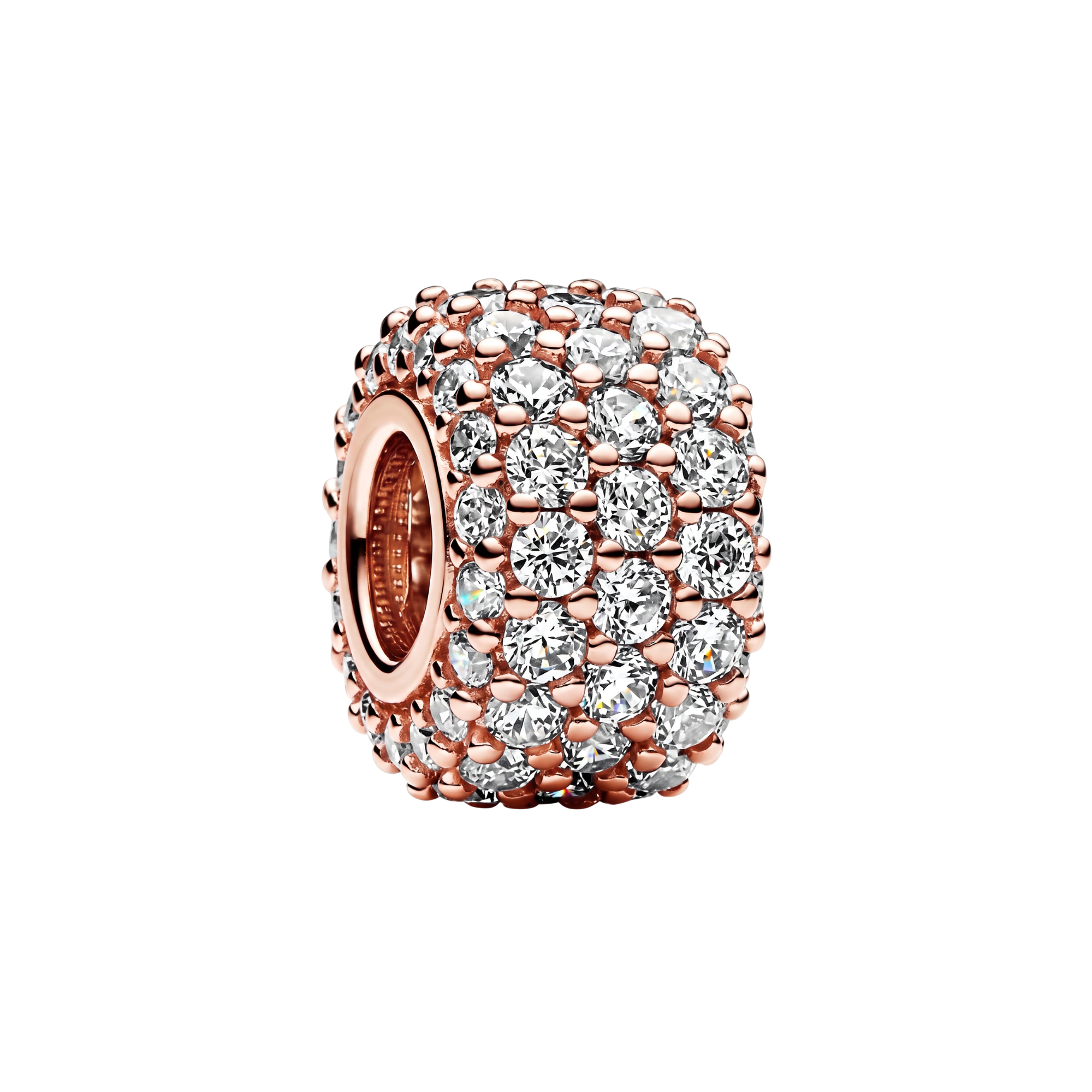 Rose Gold Sparkling Pave Barrel Charm