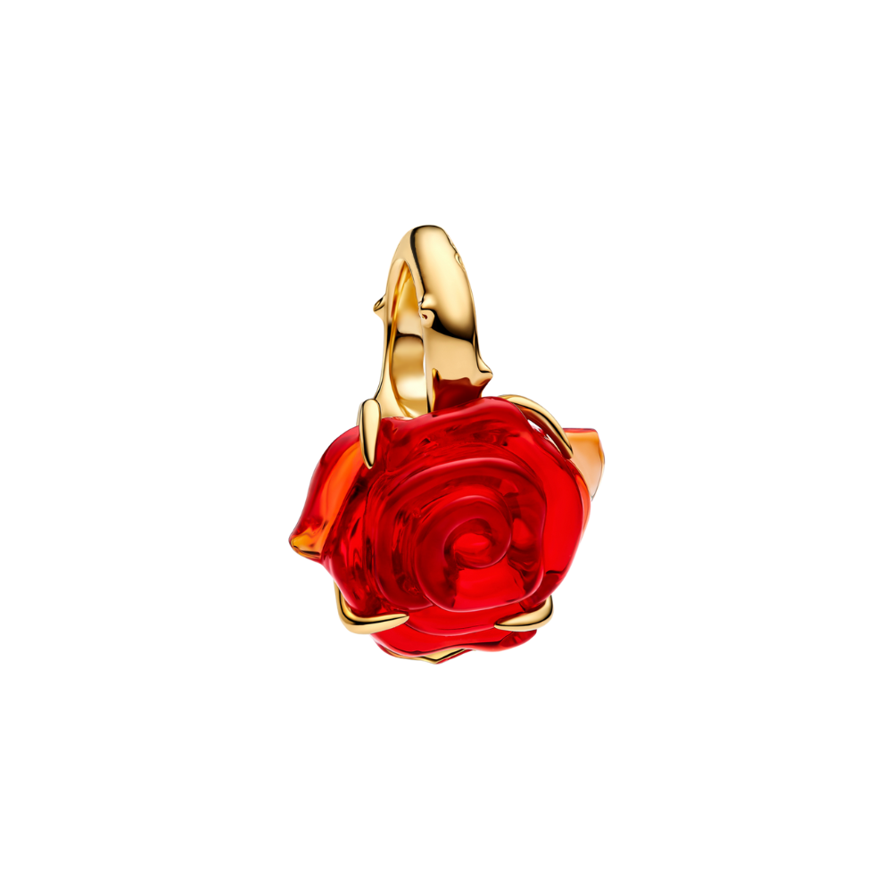 Disney Beauty and the Beast Enchanted Golden Rose Charm