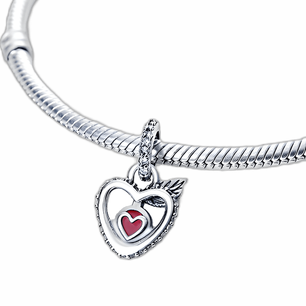 Disney Snow White Apple Heart Dangle Charm
