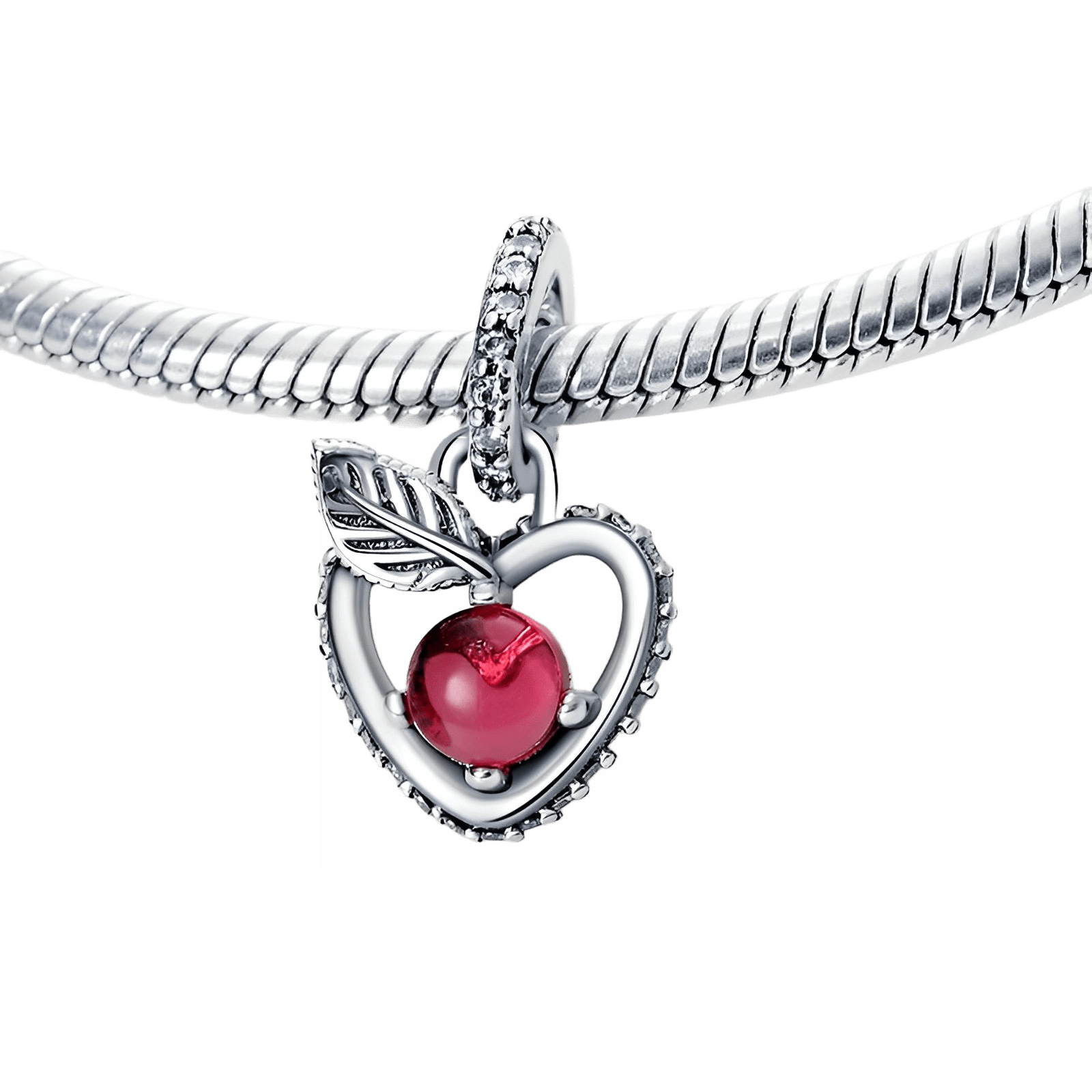 Disney Snow White Apple Heart Dangle Charm