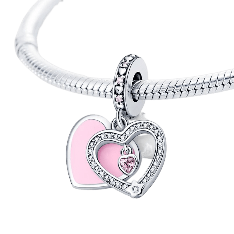 Eternal Love Heart Double Dangle Charm