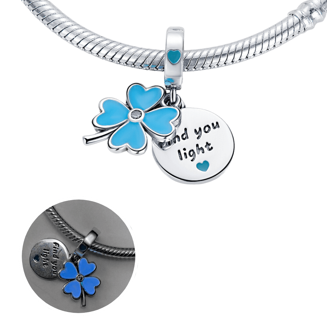 Glow Four Leaf Clover Dangle Charm
