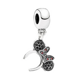 Disney Minnie Mouse Black Headband Dangle Charm