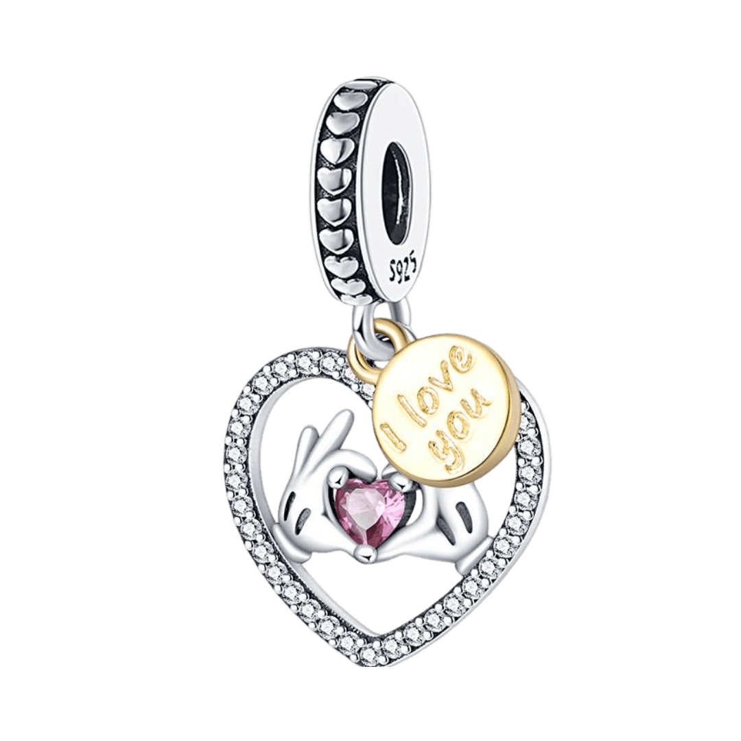 Disney Mickey Mouse I Love You Heart Dangle Charm
