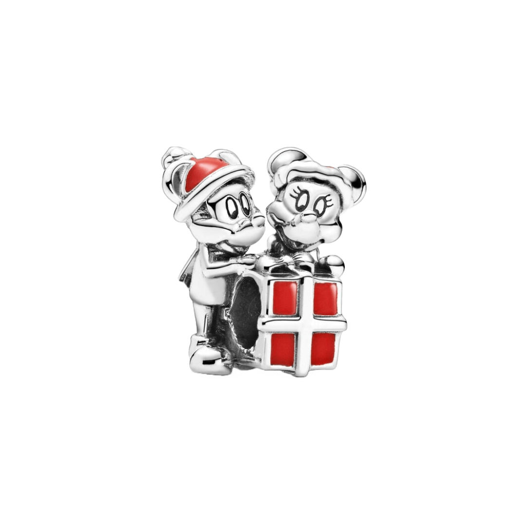 Disney Mickey and Minnie Mouse Christmas Present Charm