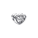 Sparkling Floating Heart Charm