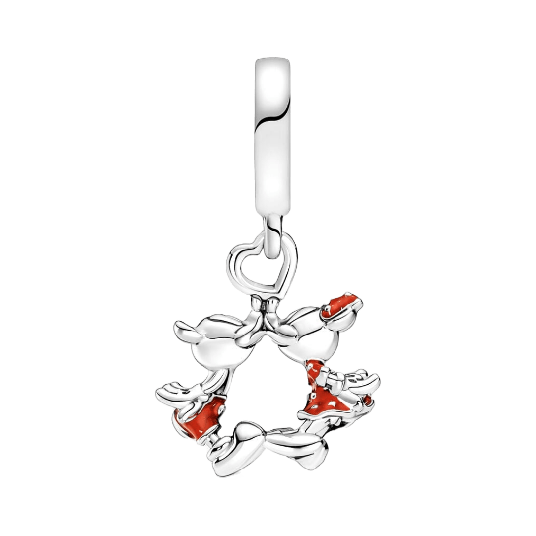 Disney Mickey and Minnie Kissing Dangle Charm