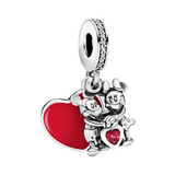 Disney Mickey and Minnie Love Heart Dangle Charm