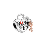 Disney Mickey and Minnie Padlock Heart Charm