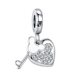 Disney Mickey Mouse Heart and Key Dangle Charm