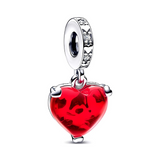 Disney Mickey and Minnie Mouse Kiss Murano Dangle Charm