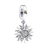 Sparkling Silver Sun Dangle Charm