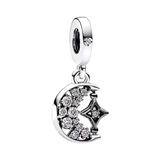 Sparkling Moon & Star Dangle Charm