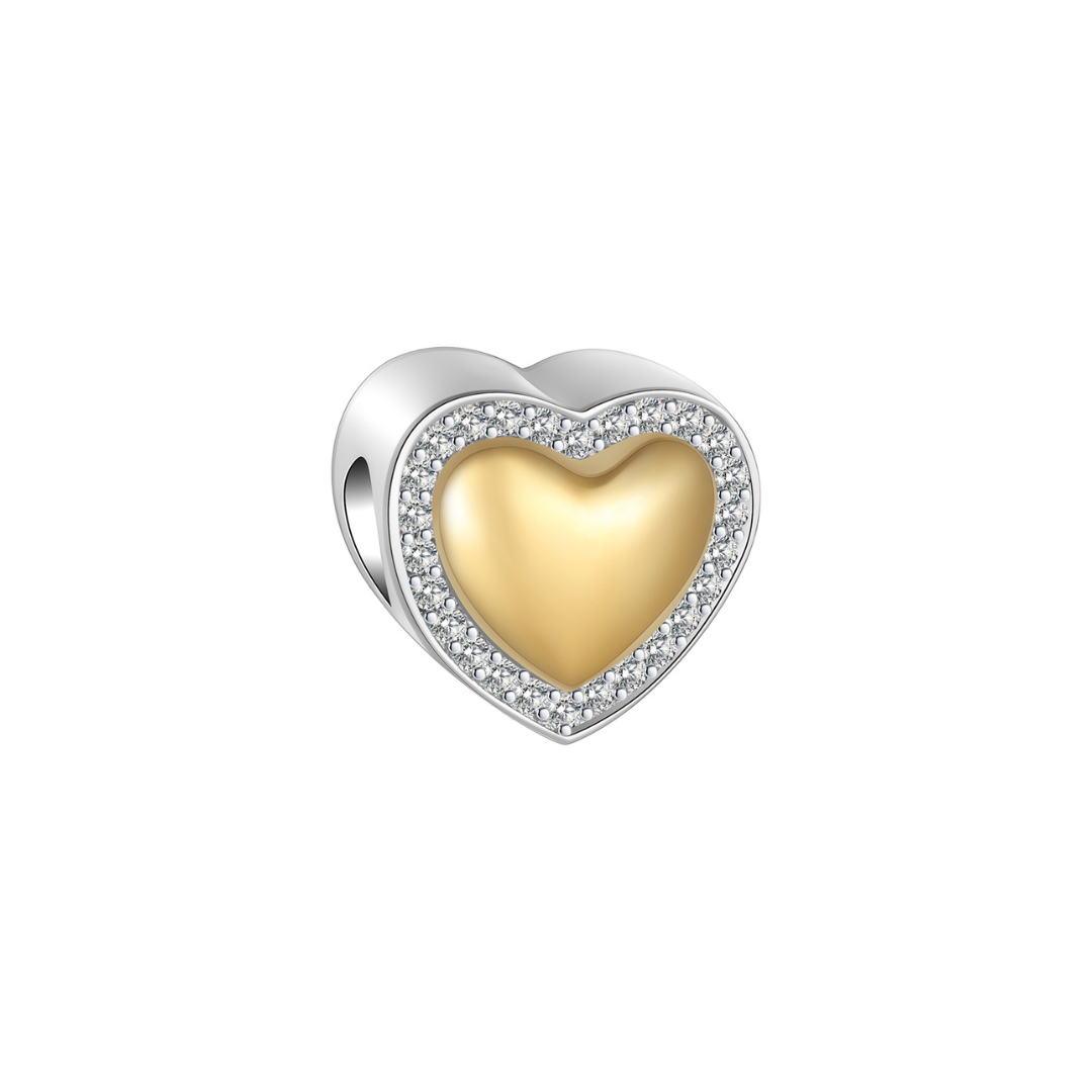 Sparkling Gold Heart Charm