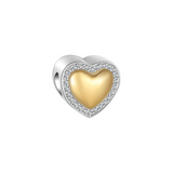 Sparkling Gold Heart Charm