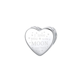 I Love You to the Moon and Back Heart Charm