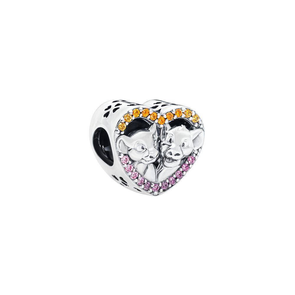 Disney The Lion King Simba and Pumbaa Heart Charm