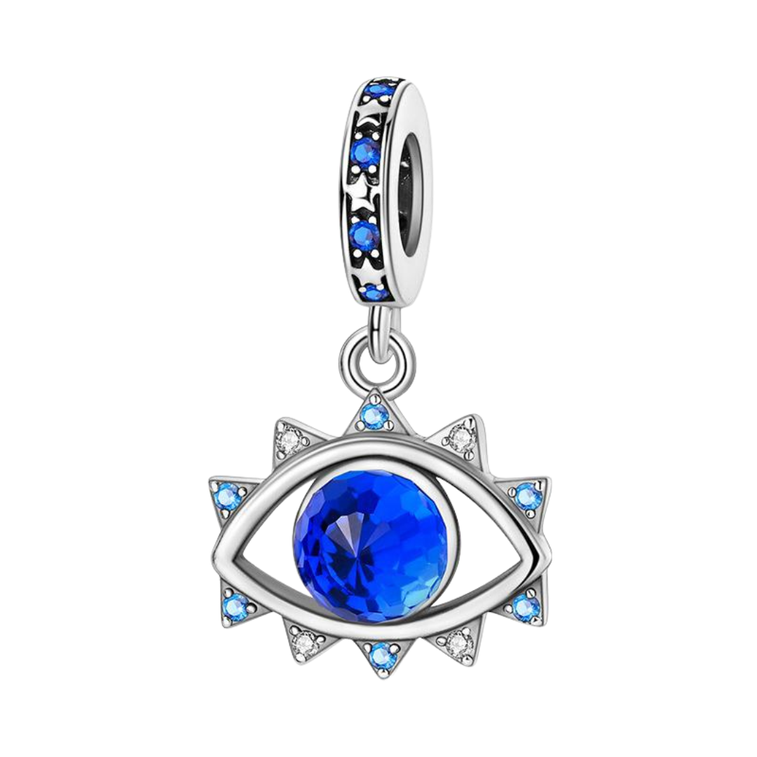 Blue Sun Ray Evil Eye Dangle Charm