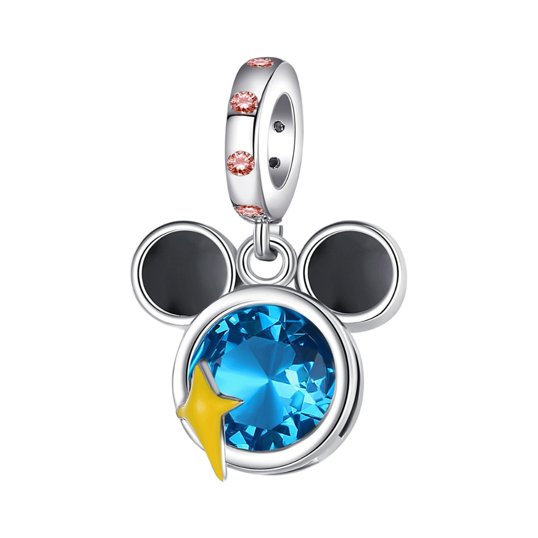 Disney Mickey Mouse Blue Gem Dangle Charm