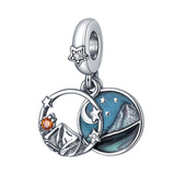 Camping Night Sky Double Dangle Charm