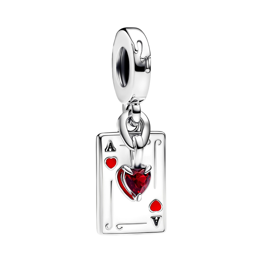 Disney Alice in Wonderland Queen of Hearts Card Dangle Charm