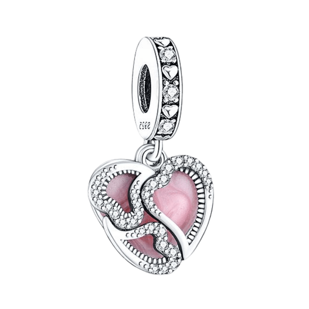 Pink Enchanted Heart Dangle Charm