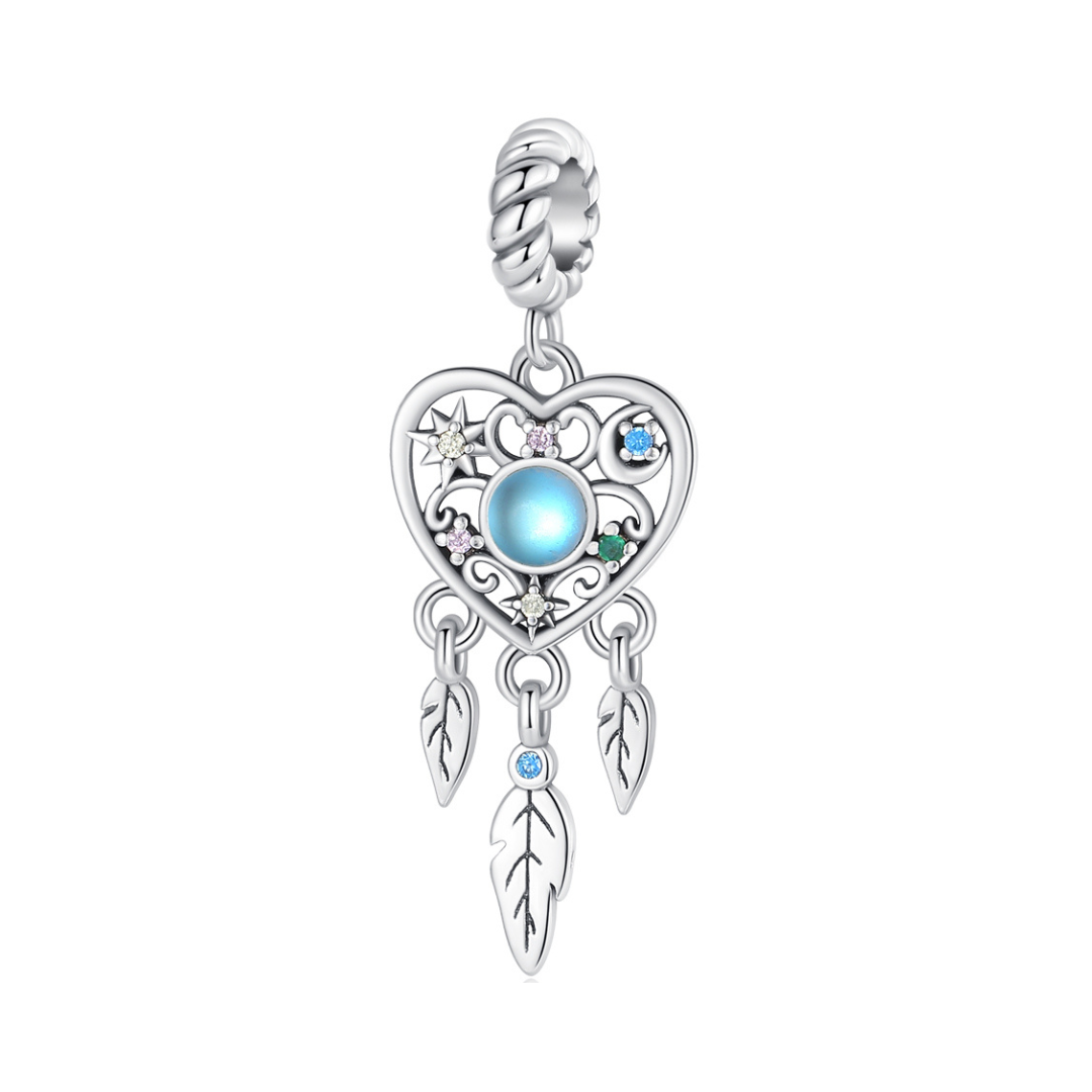 Celestial Dreamcatcher Heart Dangle Charm
