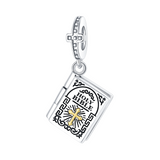 Holy Bible Golden Cross Dangle Charm