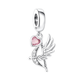 Cupid’s Arrow & Pink Heart Dangle Charm