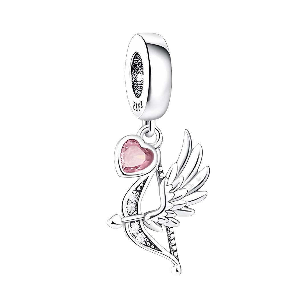 Cupid’s Arrow & Pink Heart Dangle Charm