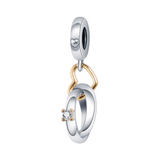 Double Wedding Band Dangle Charm