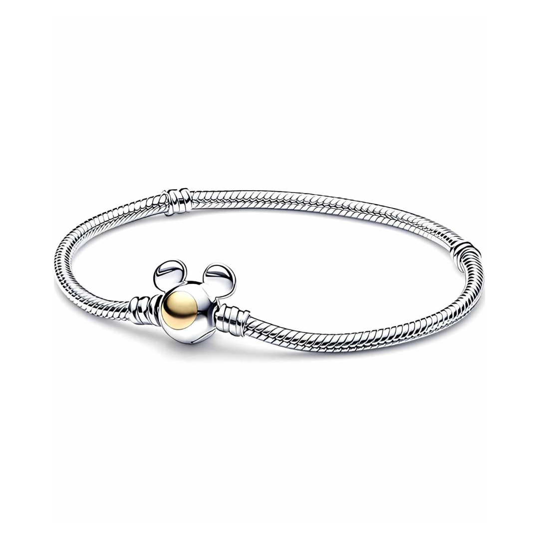 Disney Mickey Mouse Golden Clasp Snake Chain Bracelet