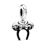 Disney Minnie Mouse Black Bow Headband Dangle Charm
