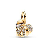 Golden Sparkling Palm Leaf Charm