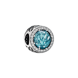 Sparkling Teal Radiant Halo Charm