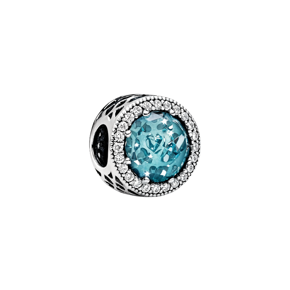 Sparkling Teal Radiant Halo Charm